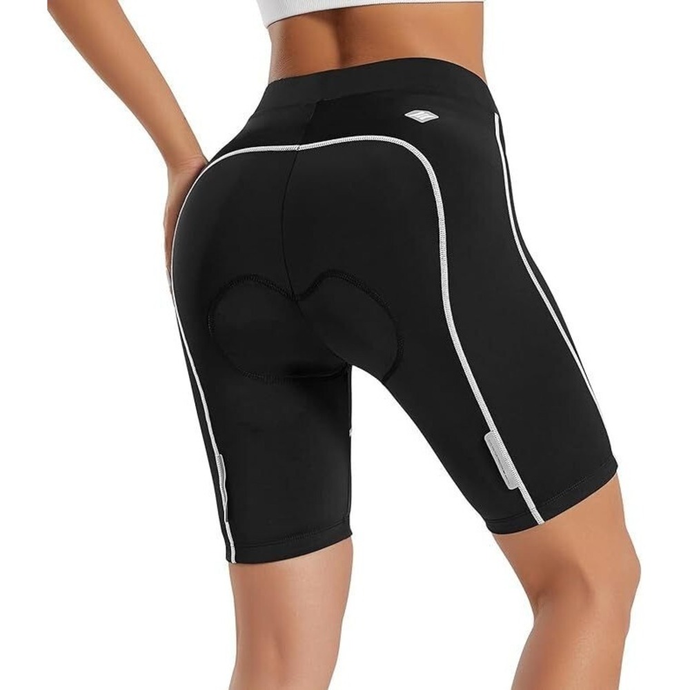 Santic Women's Padded Moisture Wicking Cycling Shorts - Black/White - 2XL - Picture 2 of 4